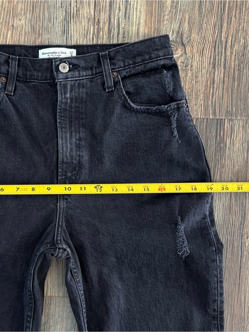 Abercrombie & Fitch 90’s Straight Ultra High Rise Curve Love Black Jeans 27/4R - Picture 10 of 14